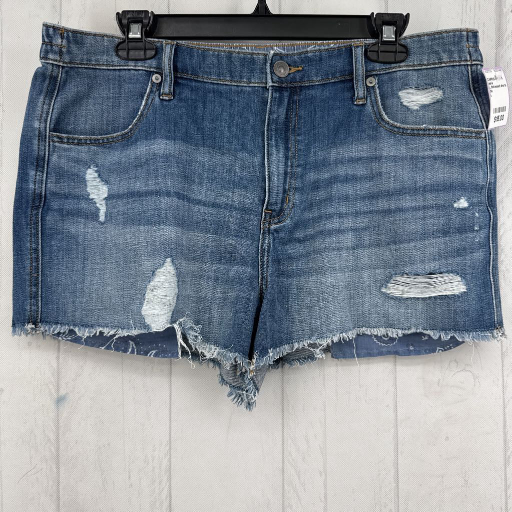 L distressed shorts