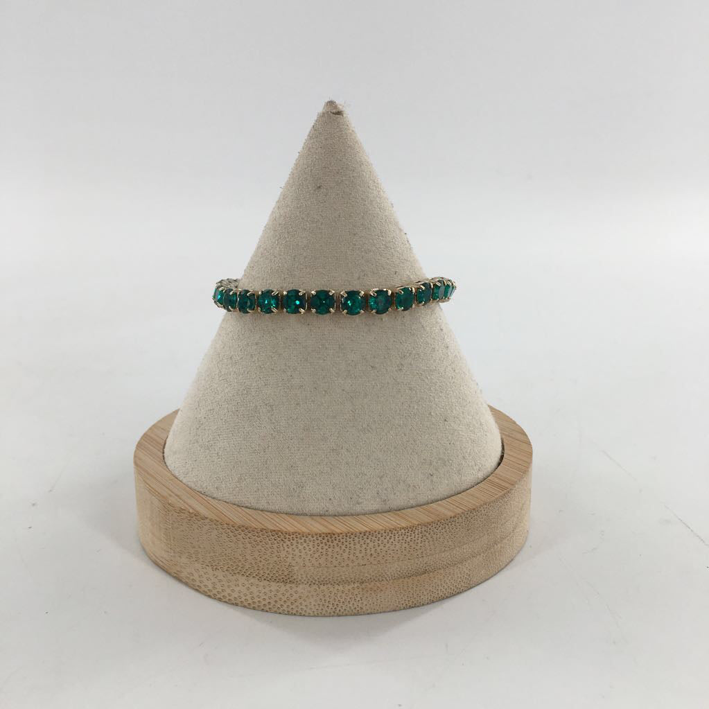 green stone tennis bracelet
