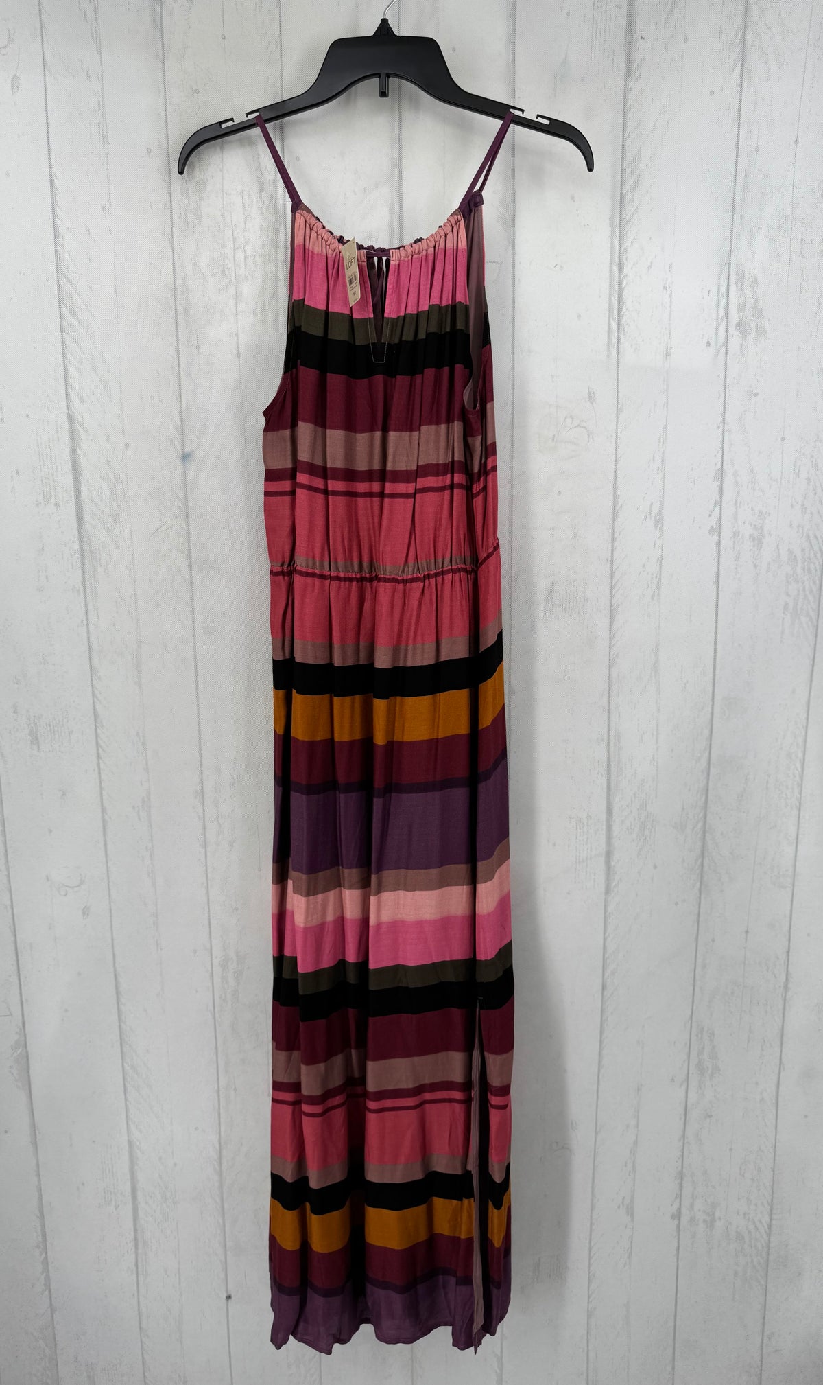 16p halter stripe maxi dress