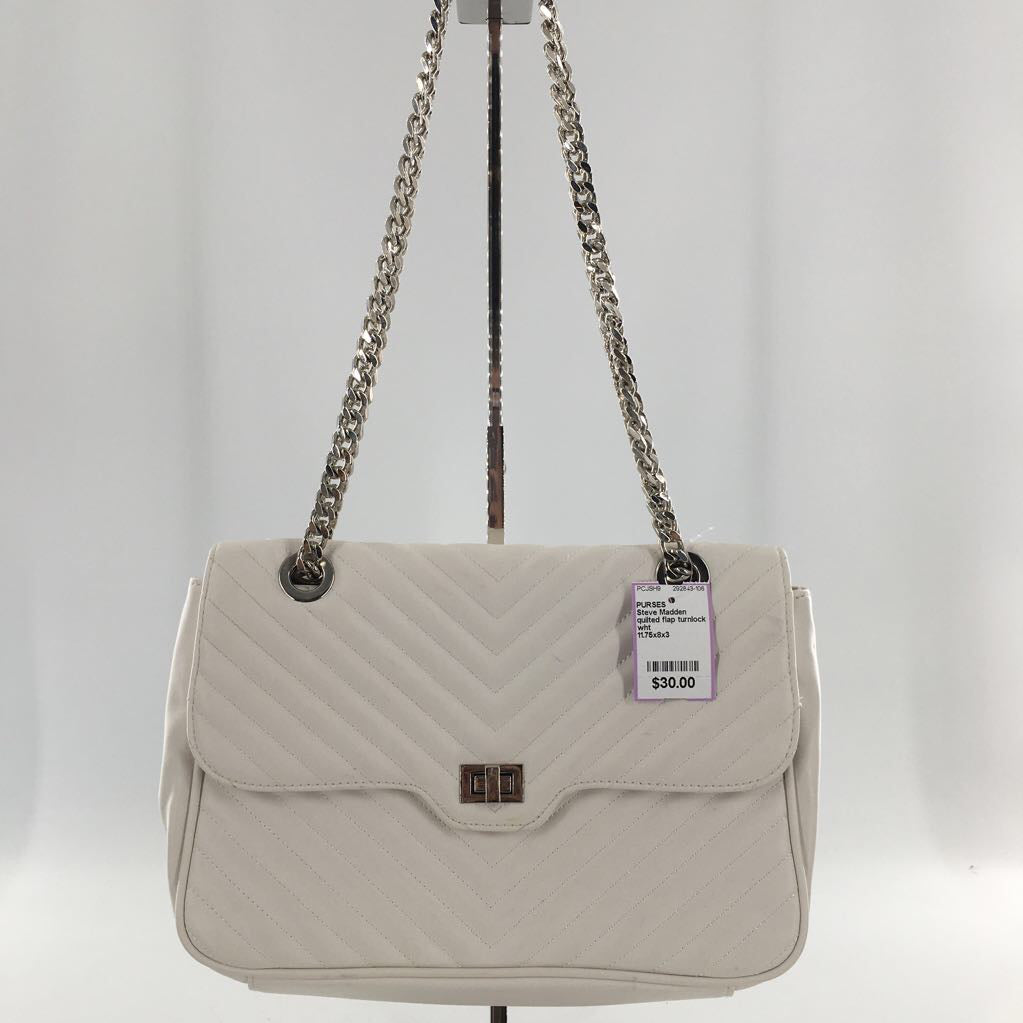 quilted flap turnlock chain strap shoulder bag
