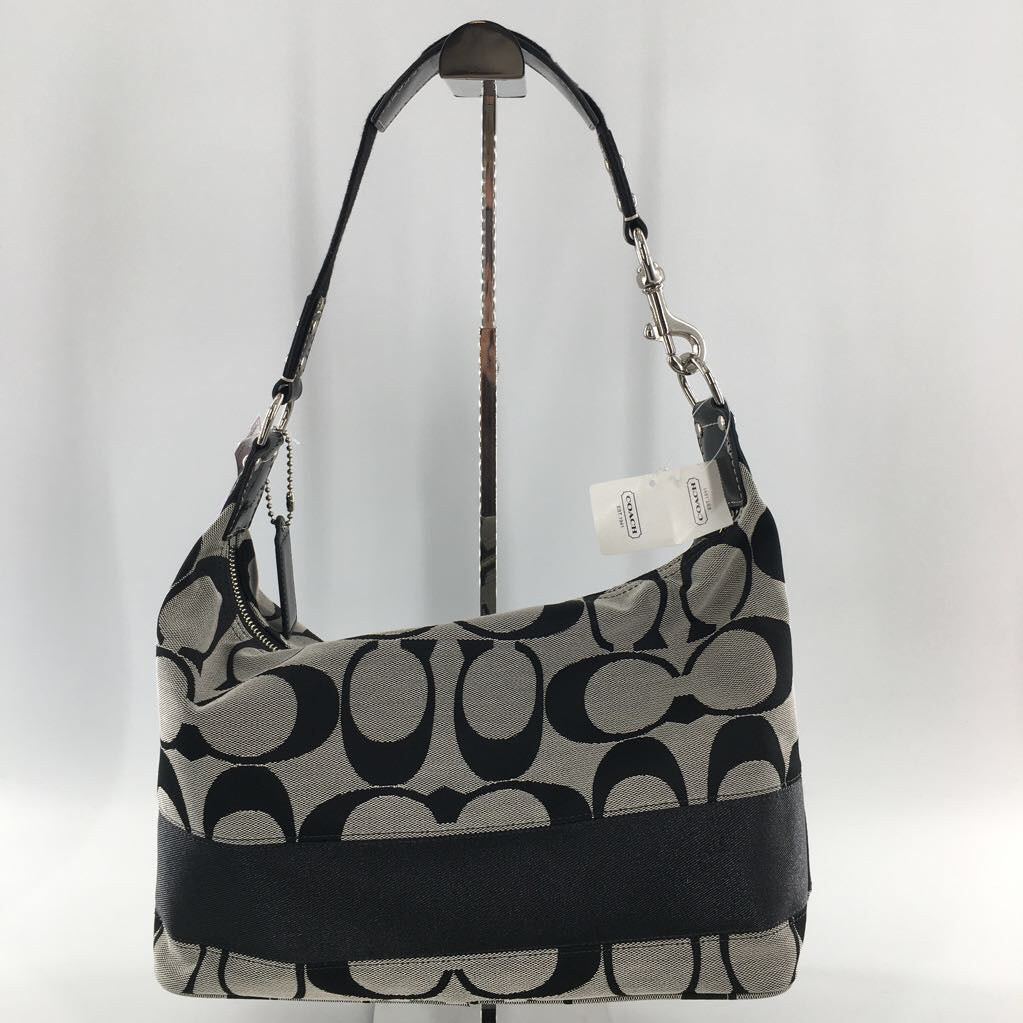 canvas signature stripe shoulder bag