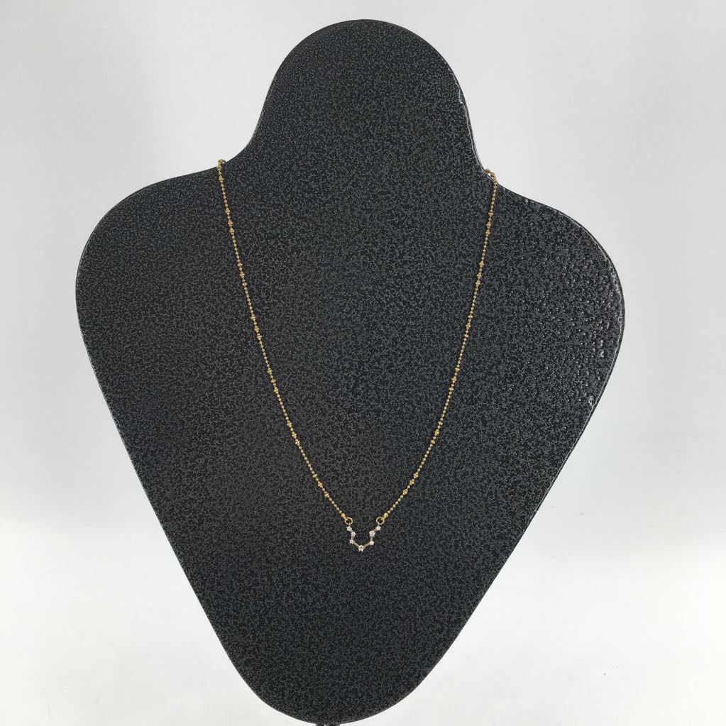 10" gold beaded cz constellation necklace