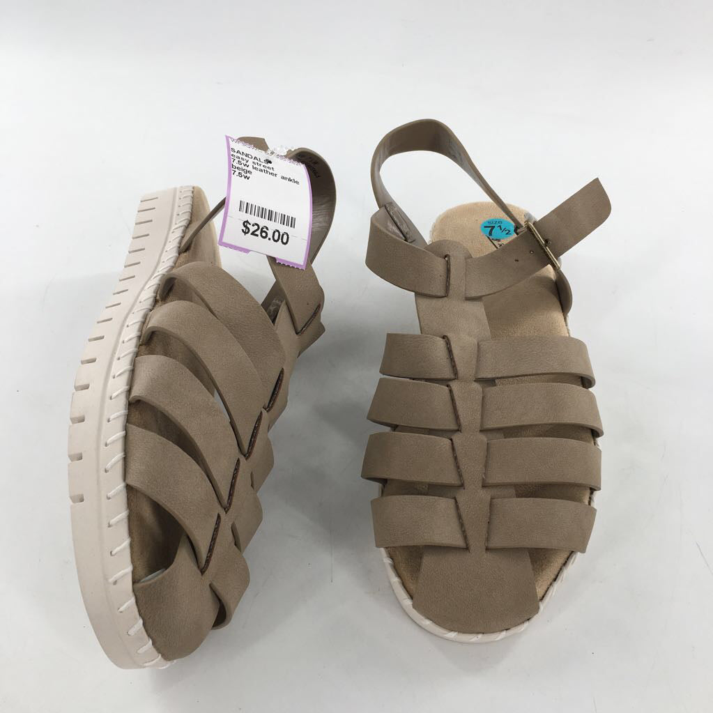 7.5w leather ankle strap sandal