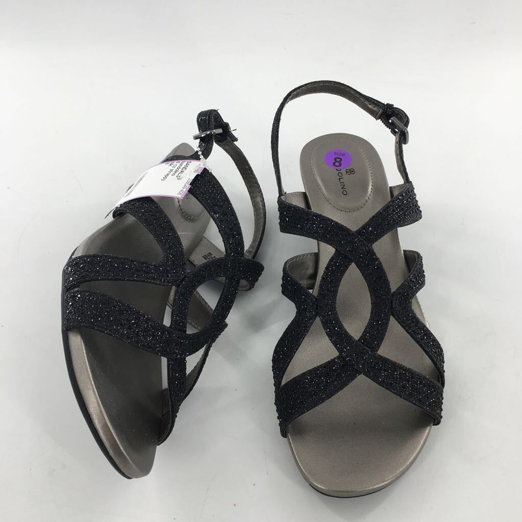 8 cz strappy wedge heel sandal