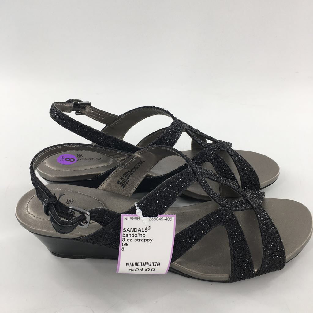 8 cz strappy wedge heel sandal