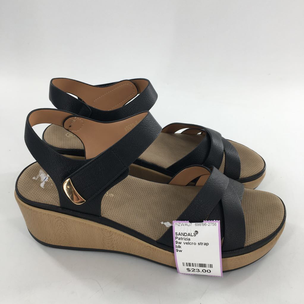 9w velcro strap wedge heel sandal