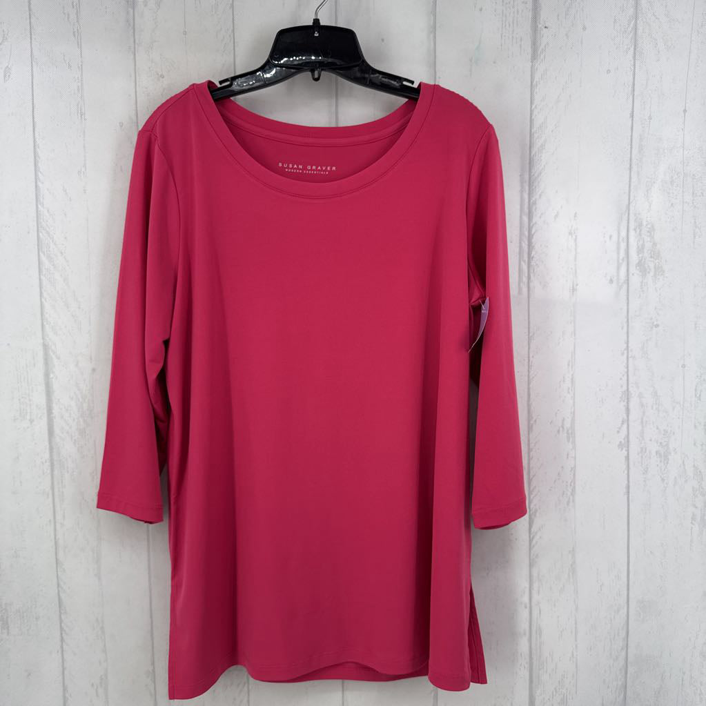 Lp round neck 3/4 slv top