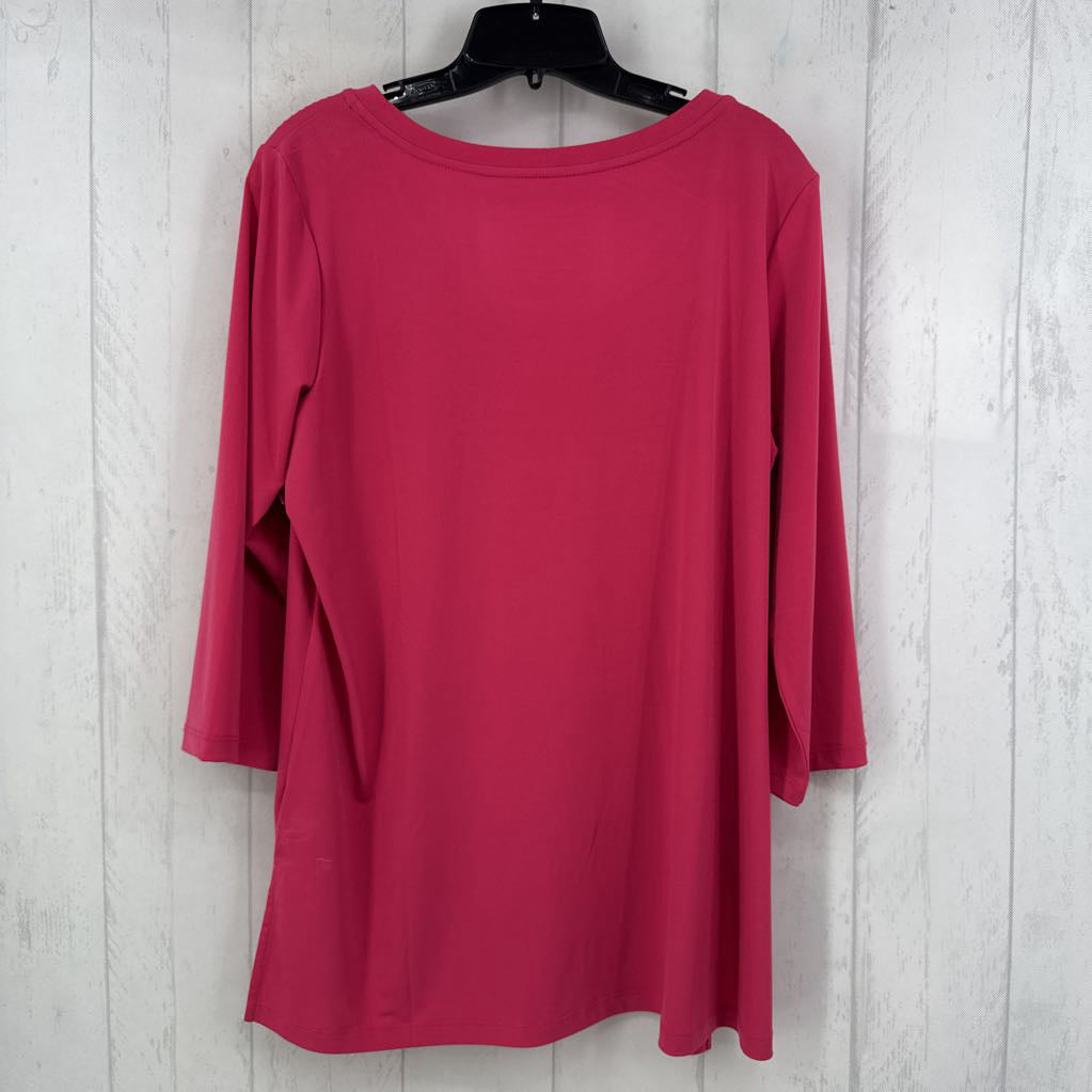 Lp round neck 3/4 slv top