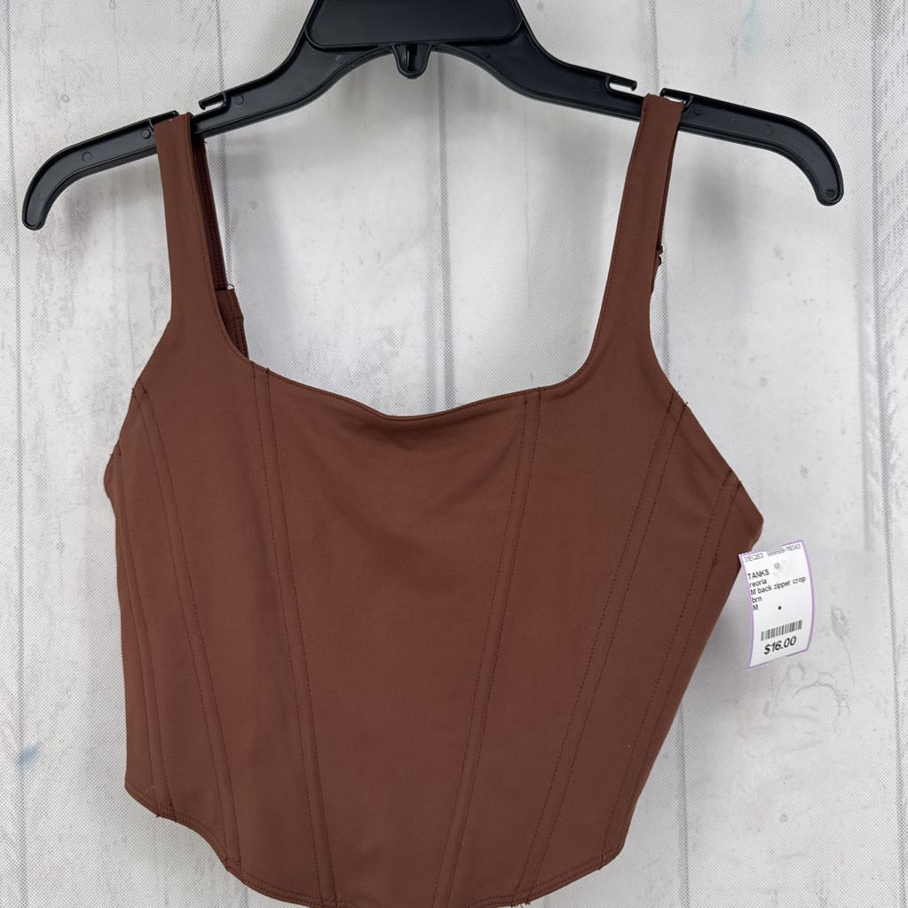 M back zipper crop tank