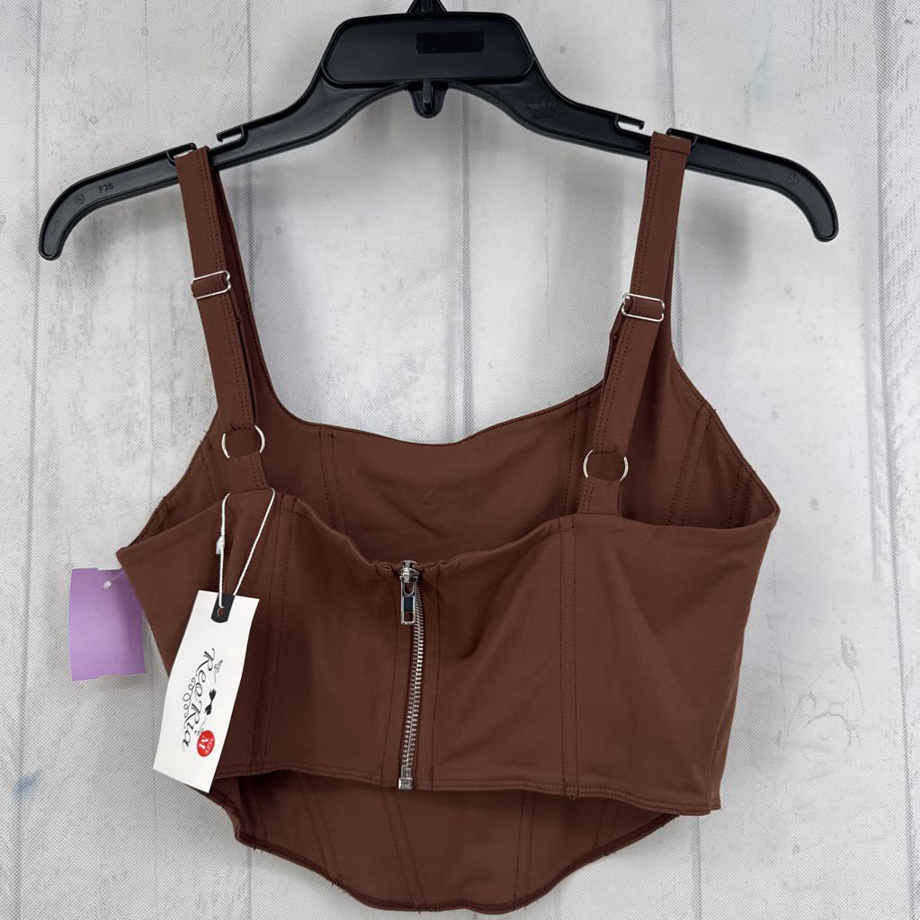 M back zipper crop tank