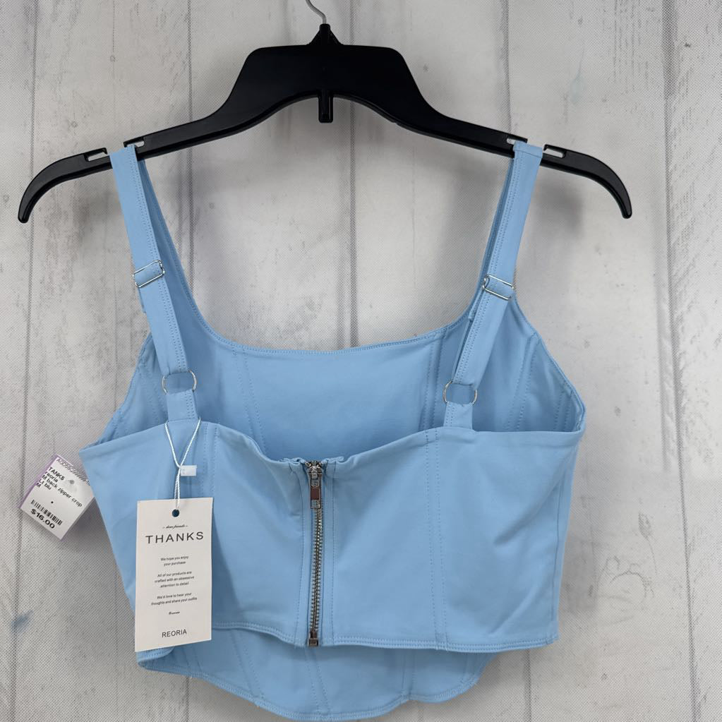 M back zipper crop tank