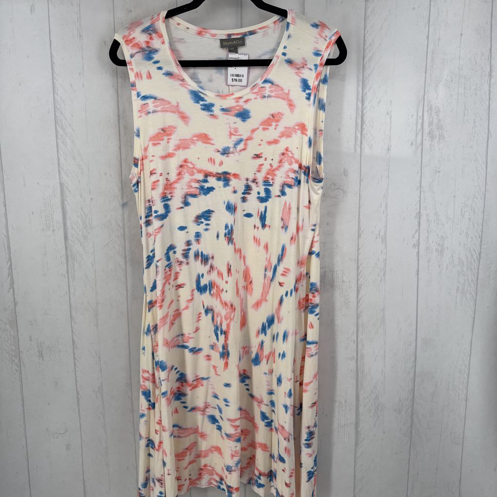 XXL tie-dye slvls dress