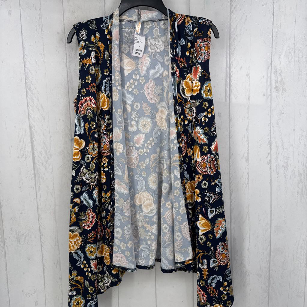 L flo print flowy vest