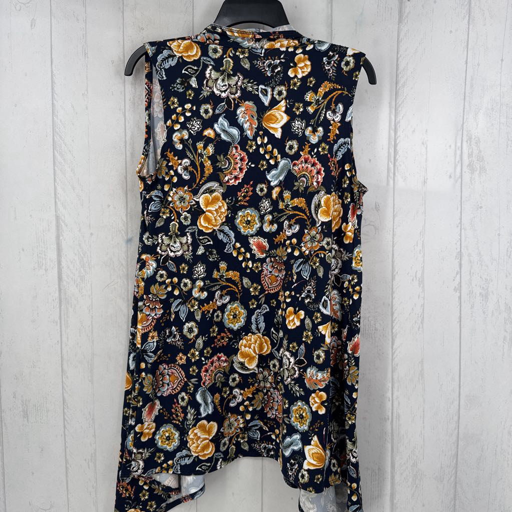 L flo print flowy vest
