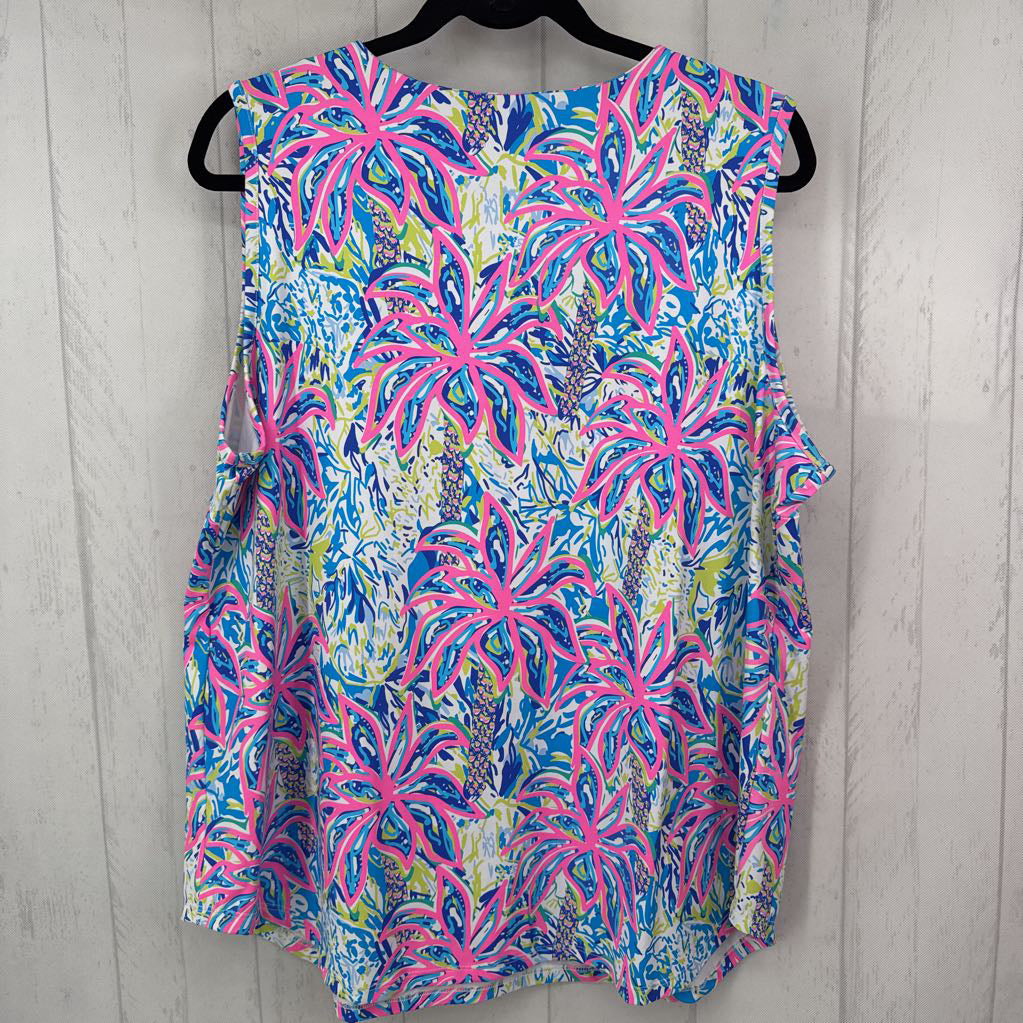 1X colorful split neck tank