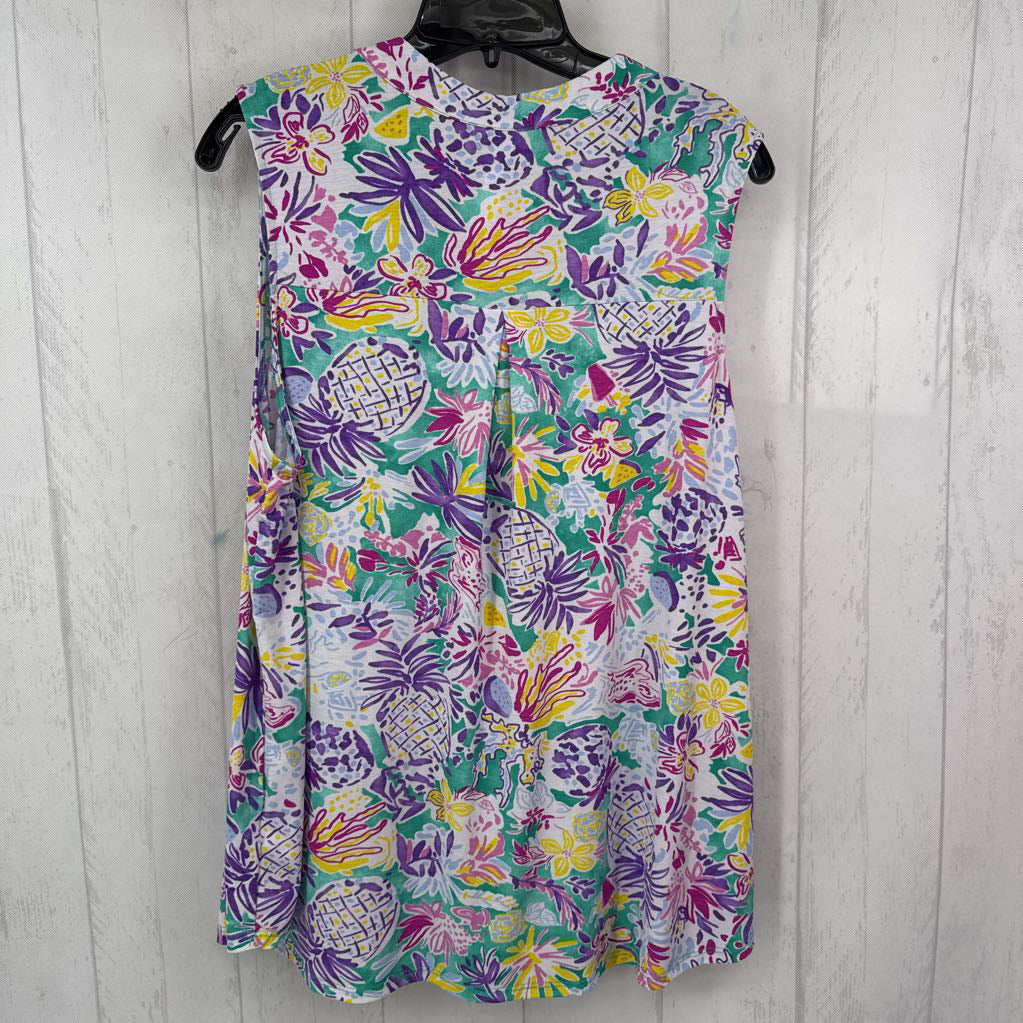 XL colorful split neck tank
