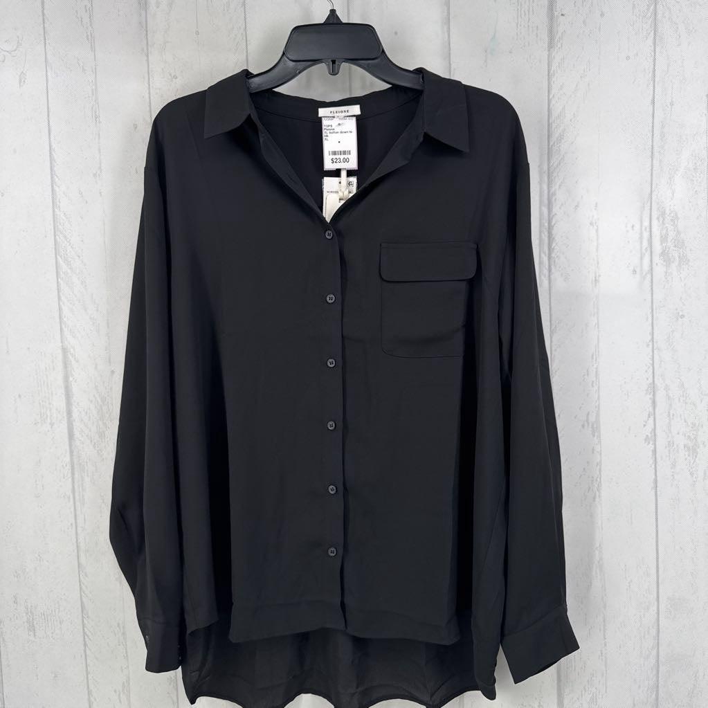 XL button down hi-lo l/s top