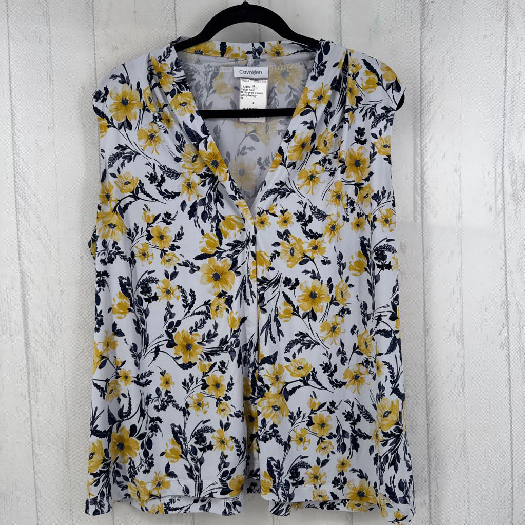 1X flo print v-neck tank