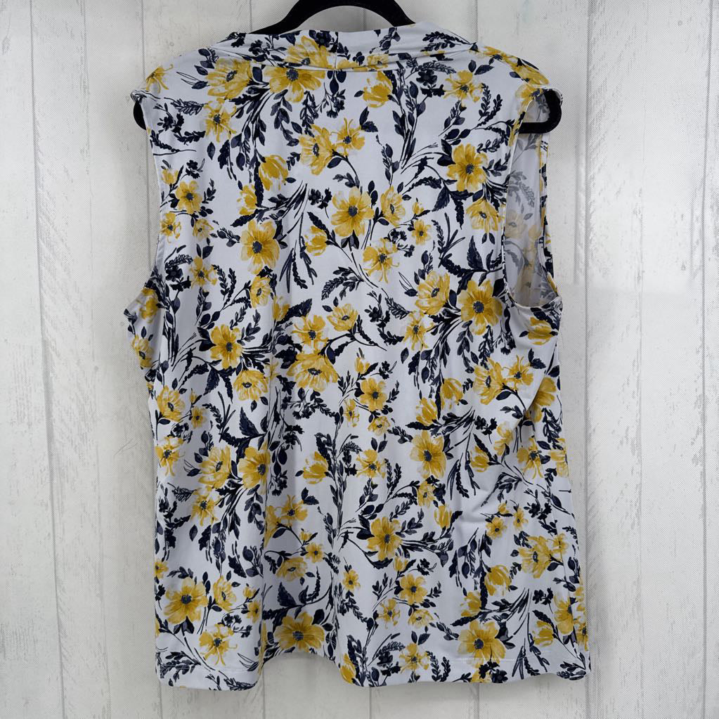 1X flo print v-neck tank