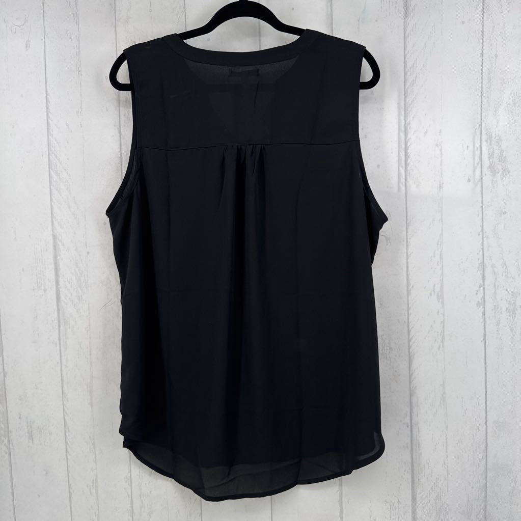 1X split neck hi-lo tank