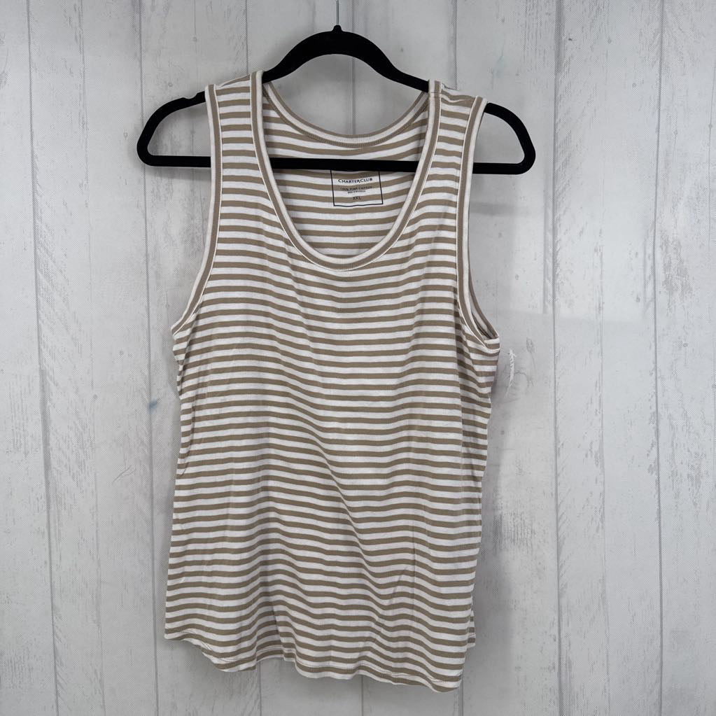 XXL striped scoop neck tank