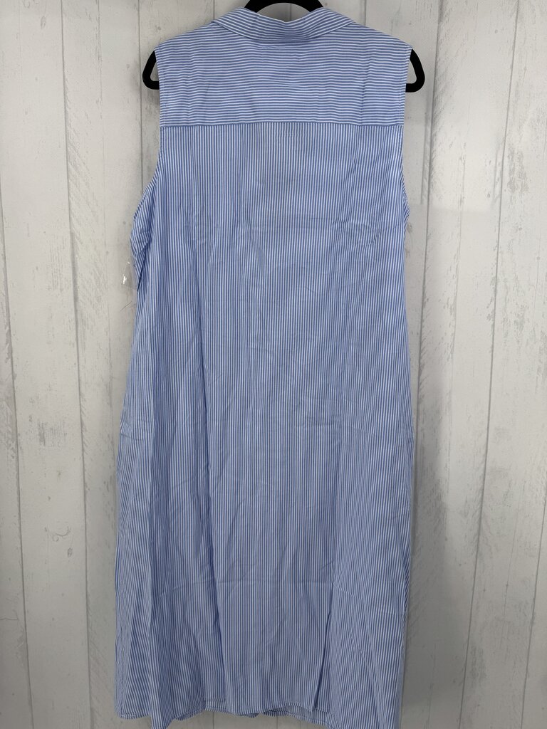 R40 1X striped button down slvls dress