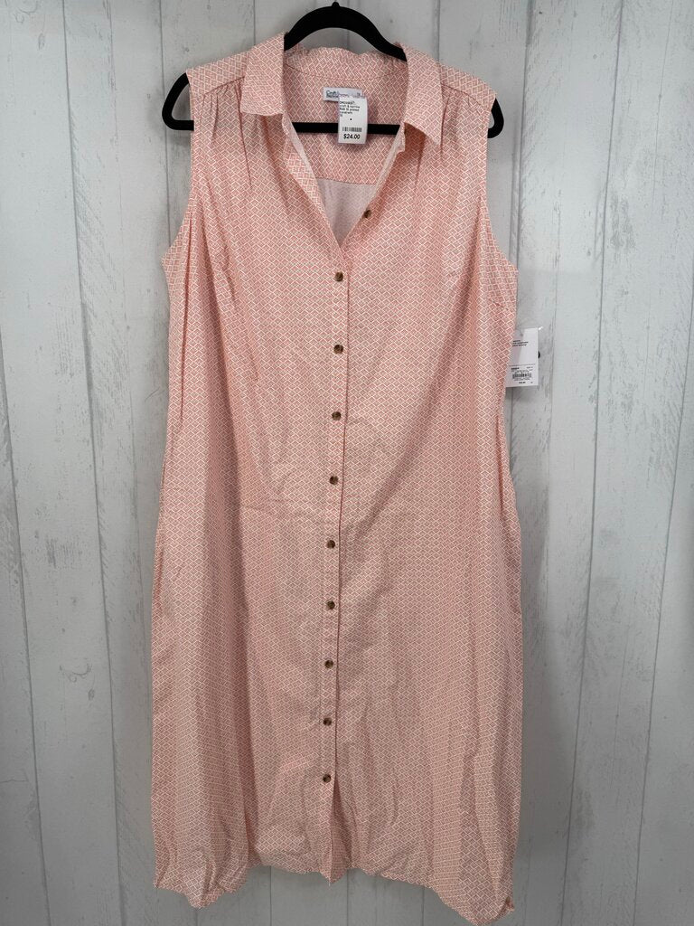 R40 1X printed button down slvls dress