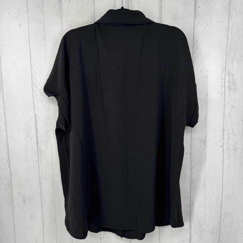 1X textured button down s/s top