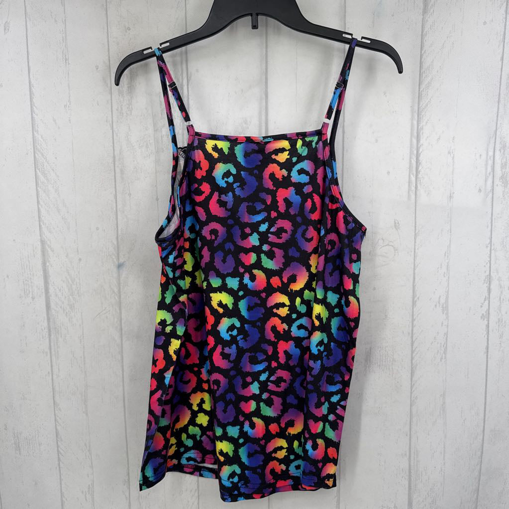 L lace trim animal print tank