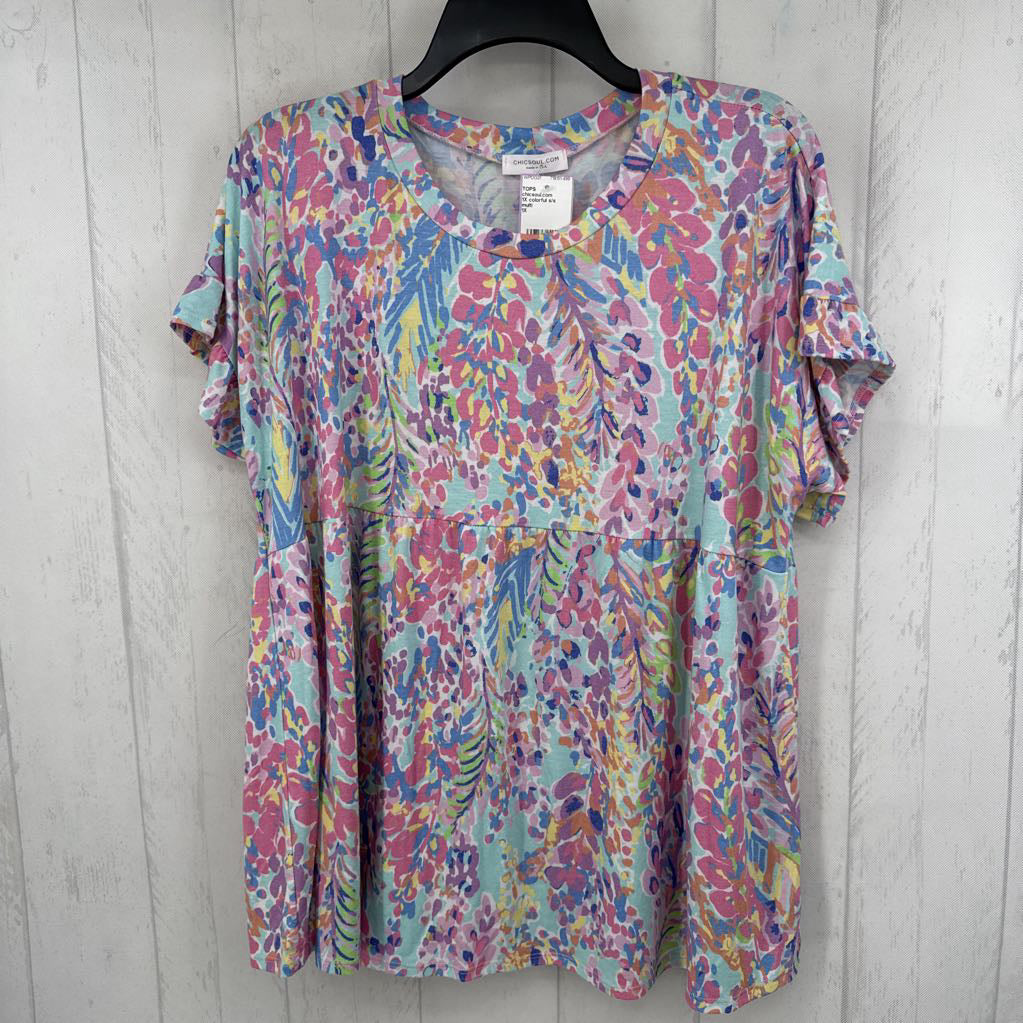 1X colorful s/s babydoll top