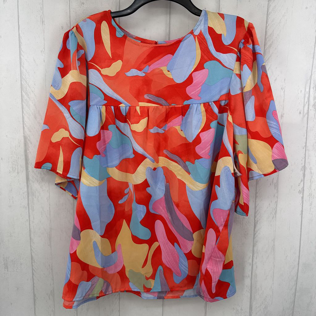 XXL colorful flowy s/s top