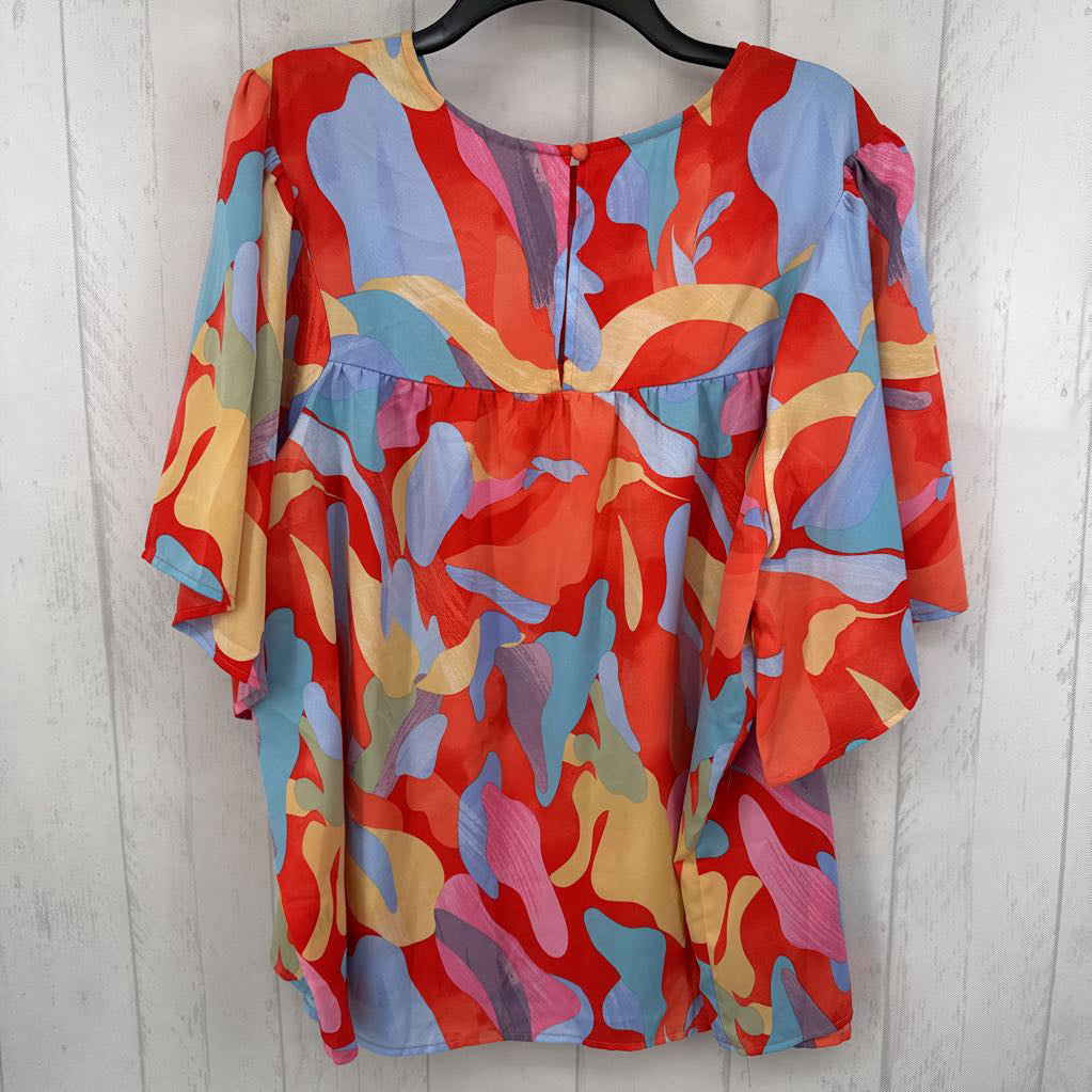 XXL colorful flowy s/s top