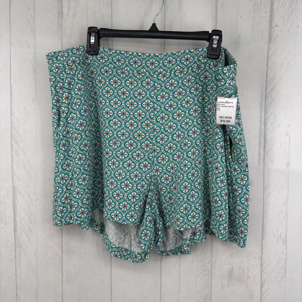 XXL printed pull-on shorts