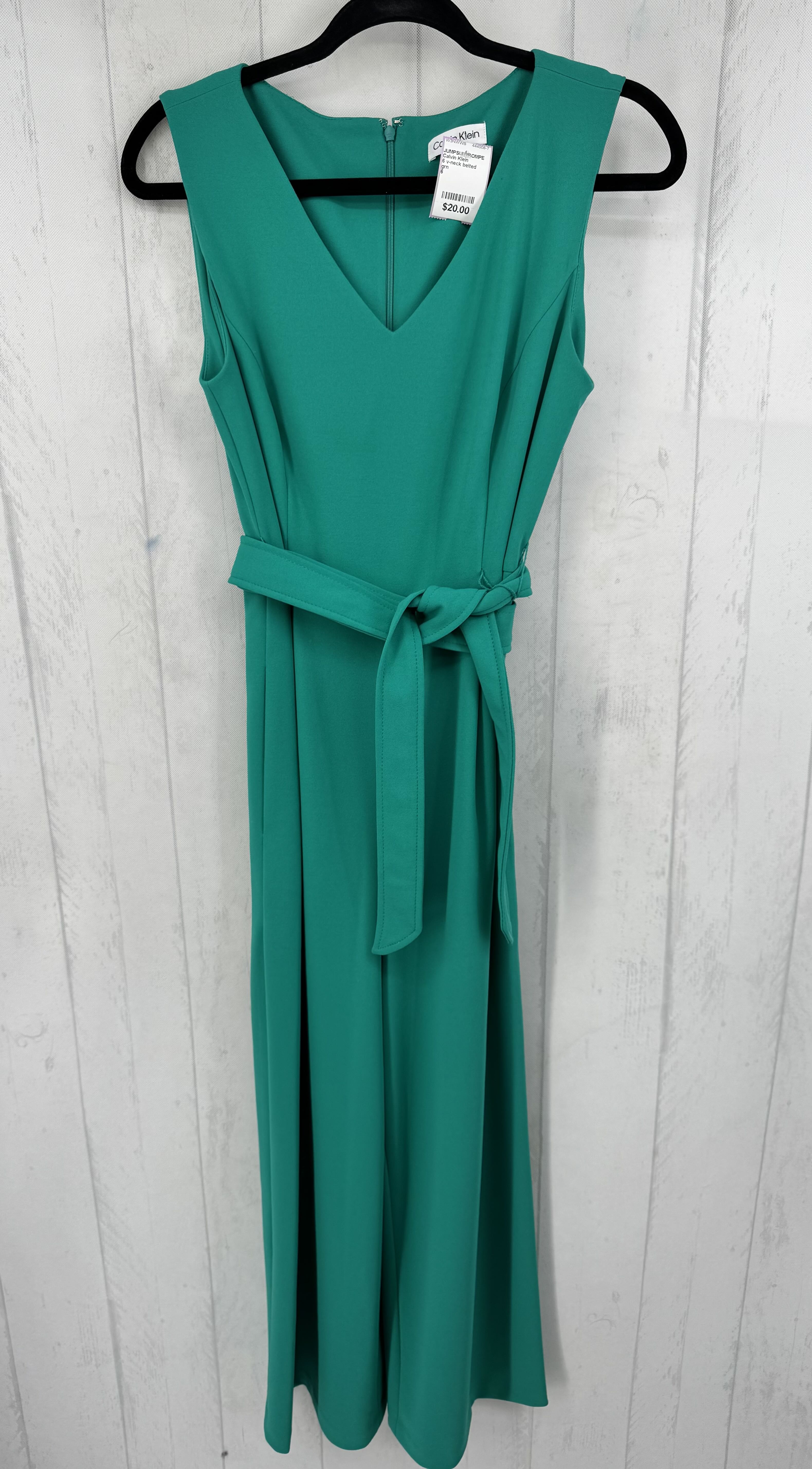 6 v-neck belted slvls jumpsuit