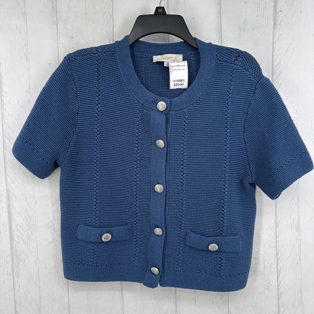 L button down s/s sweater