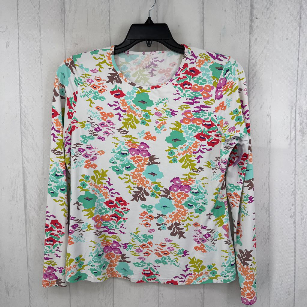 M flo print round neck l/s tee