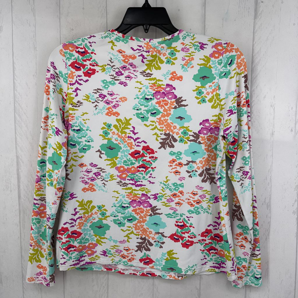 M flo print round neck l/s tee