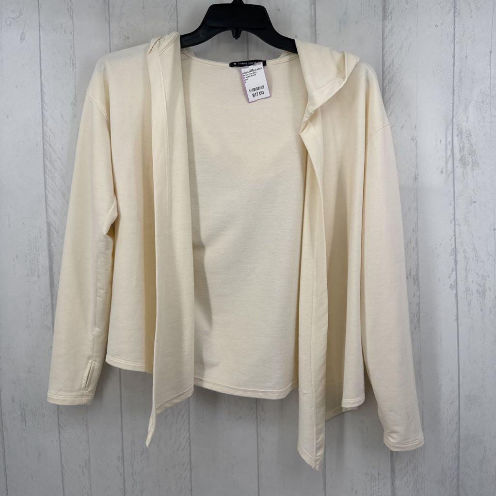 S open front hooded cardi