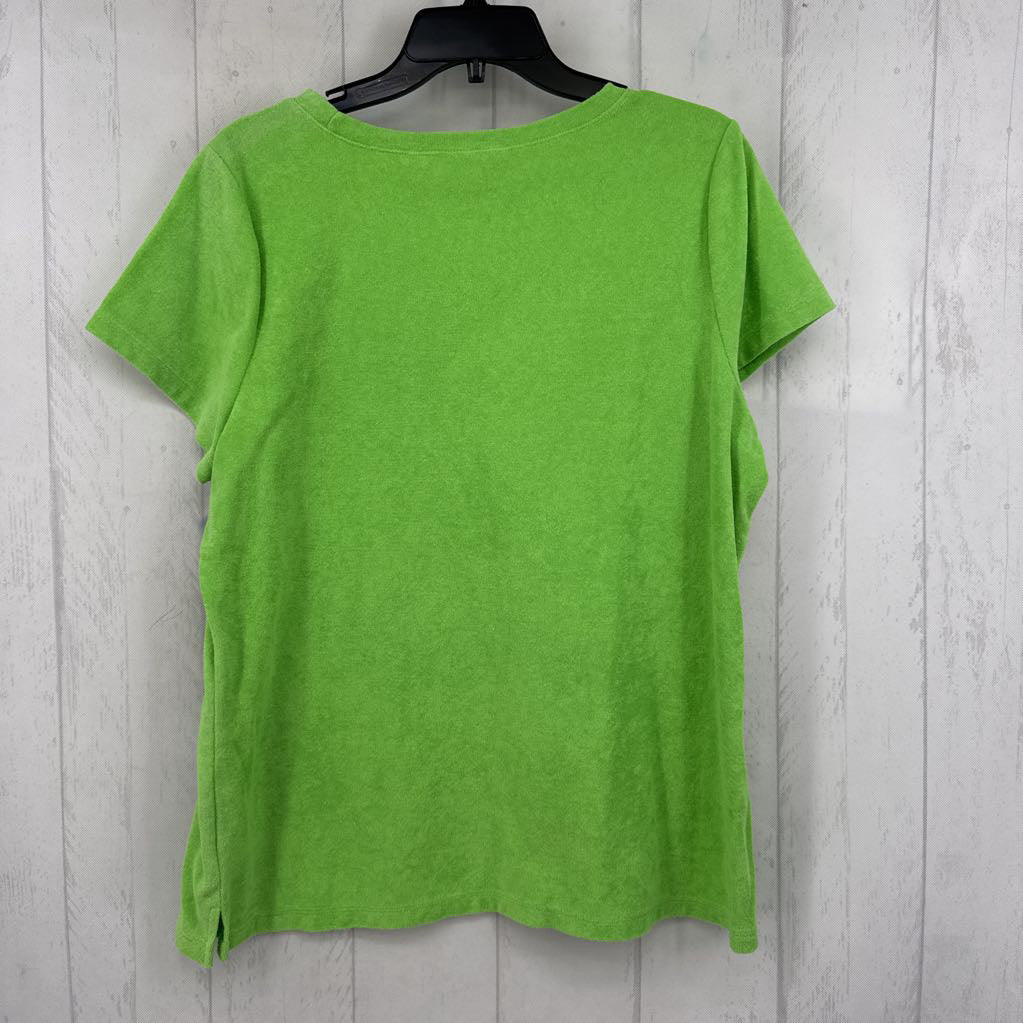 L round neck terry cloth s/s top