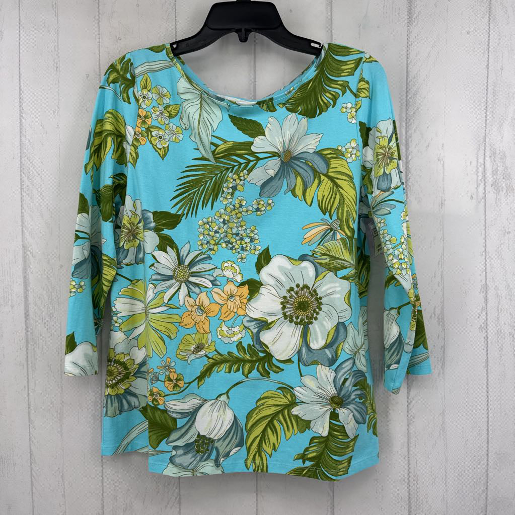 L flo print 3/4 slv tee