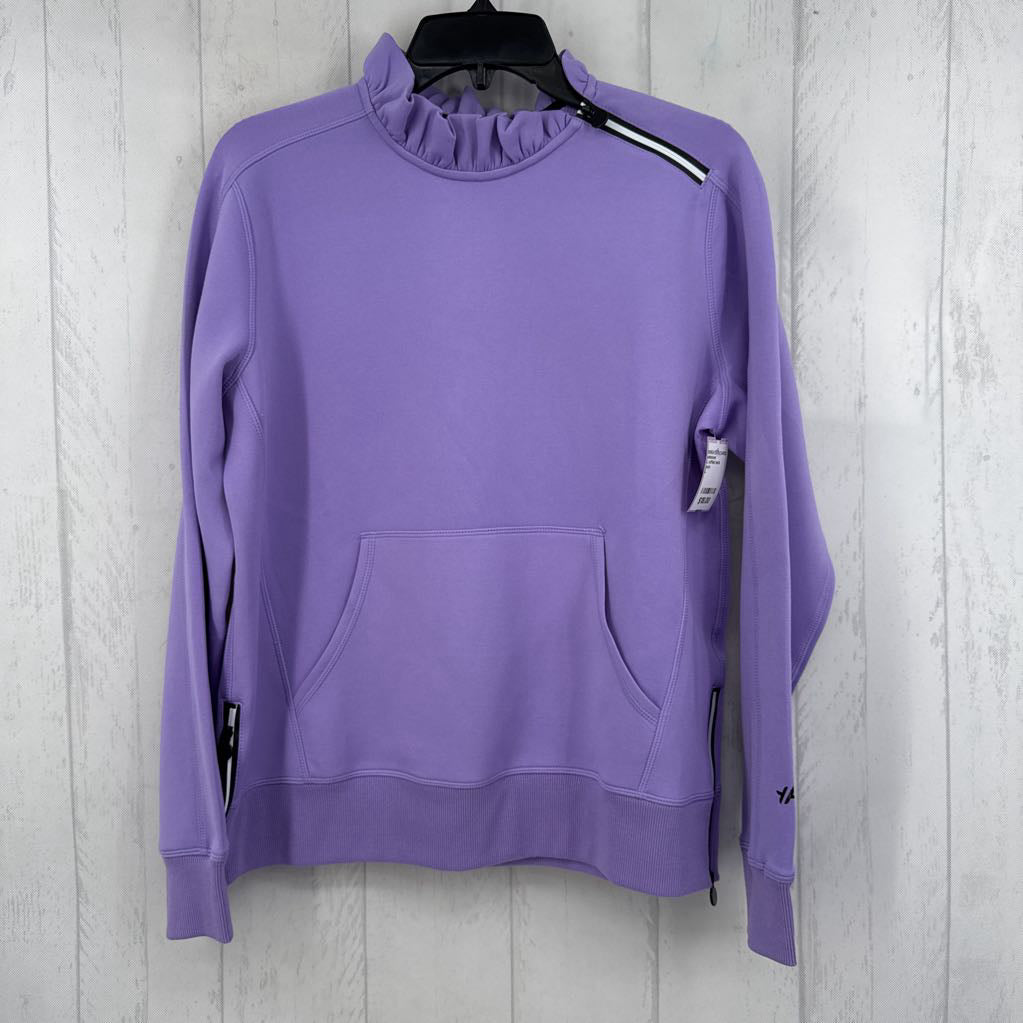 L ruffled neck sweatshirt