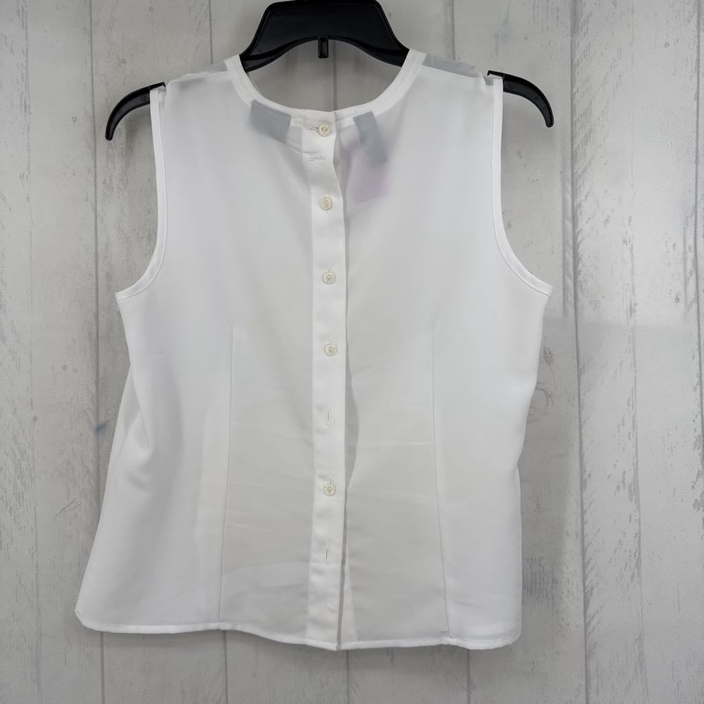 Mp round neck button back slvls top
