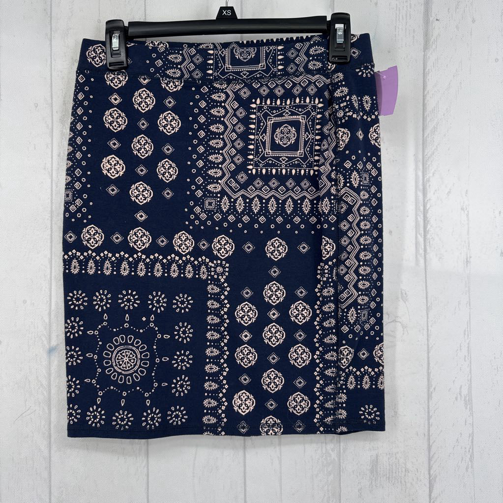 S printed stretch knit skirt