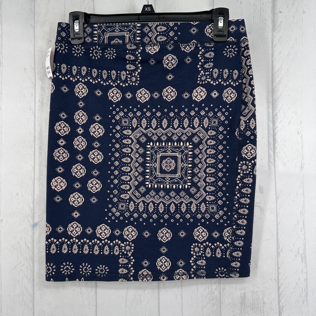 S printed stretch knit skirt
