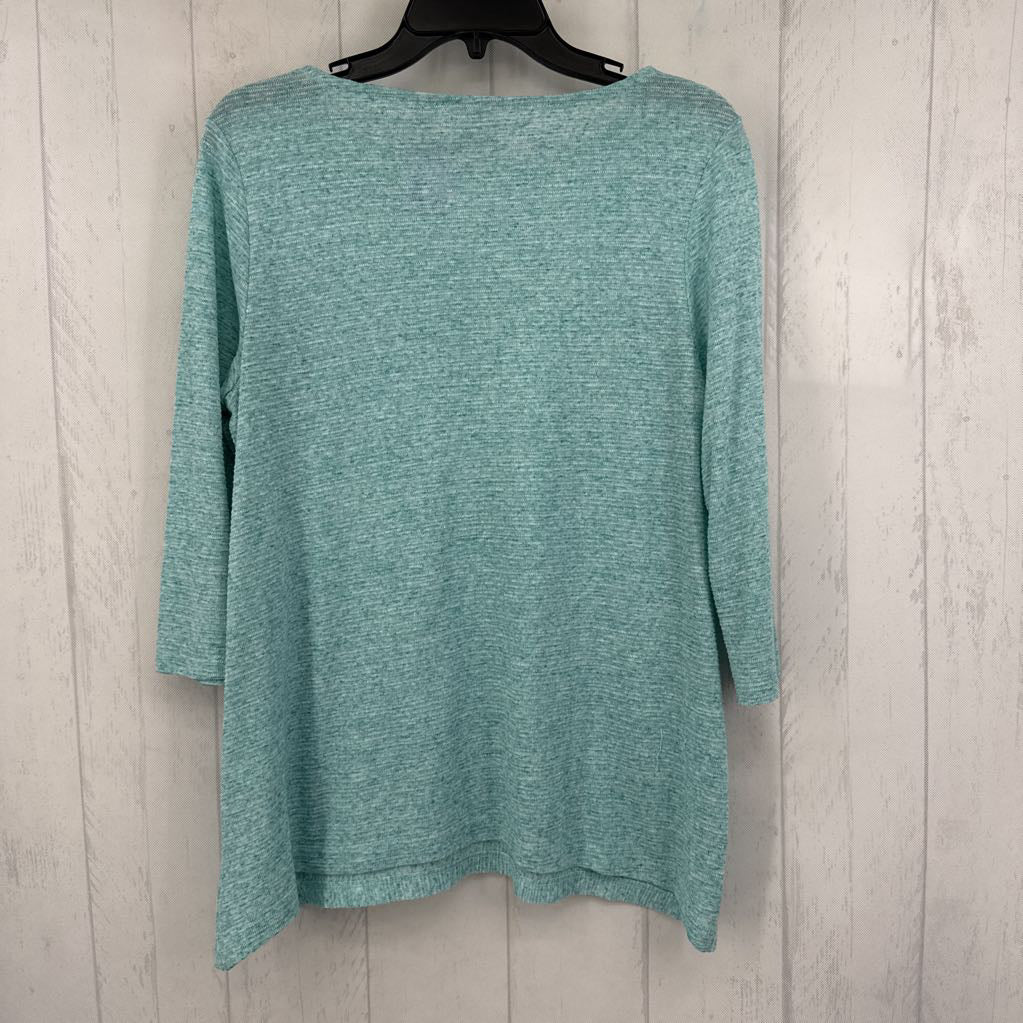 M textured 3/4 slv top