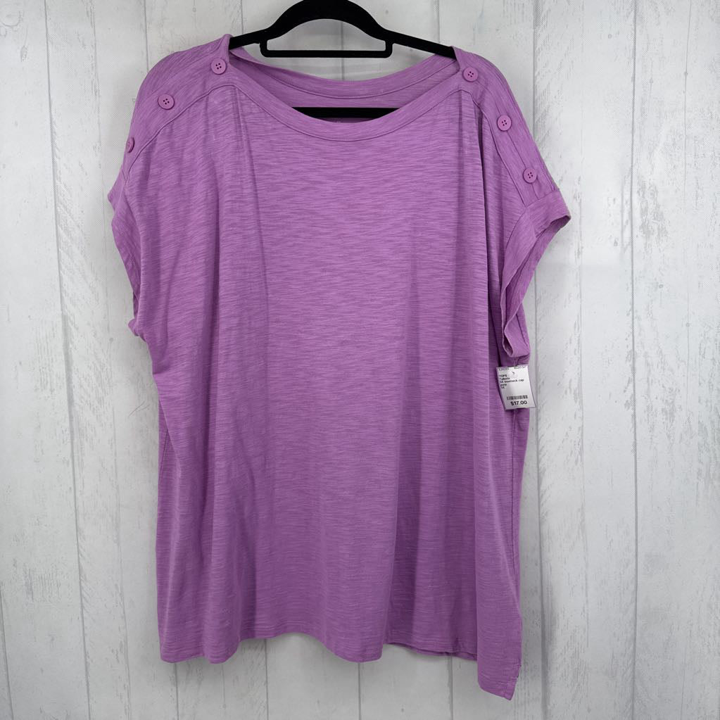 3X boatneck cap slv top