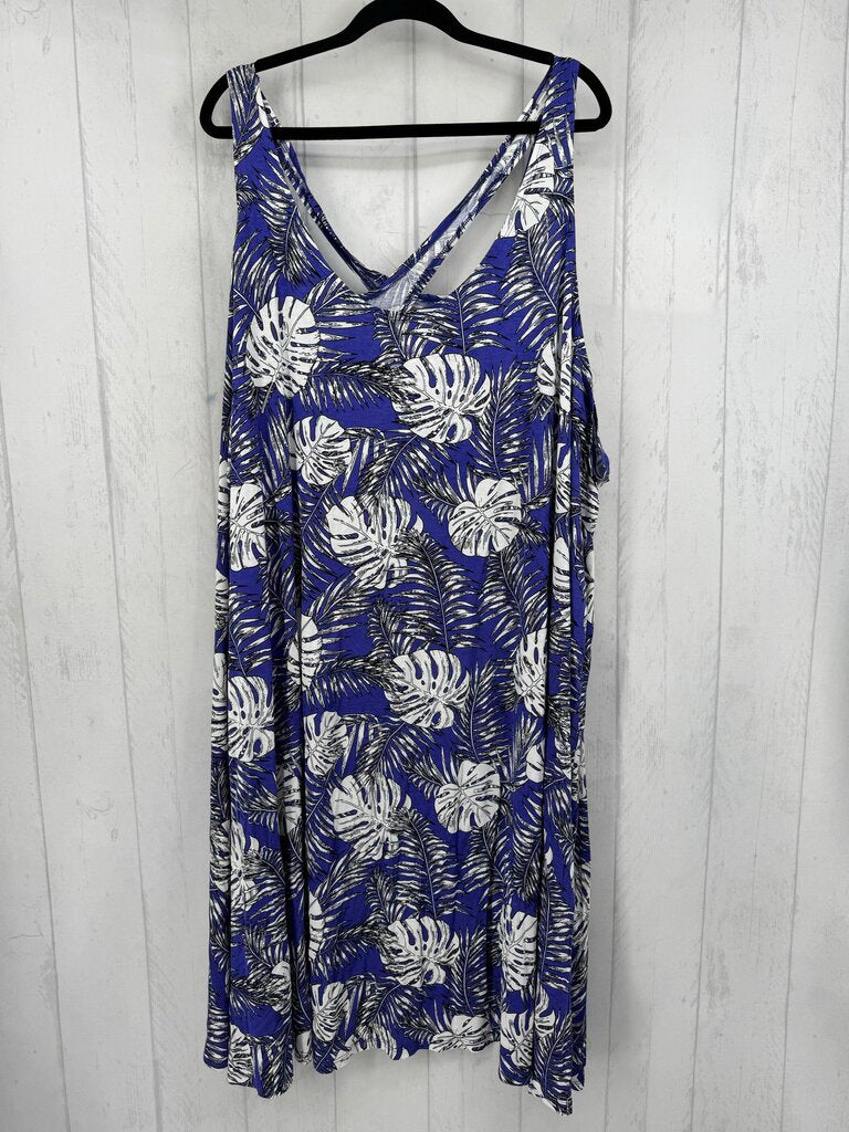 5X leaf print sundress