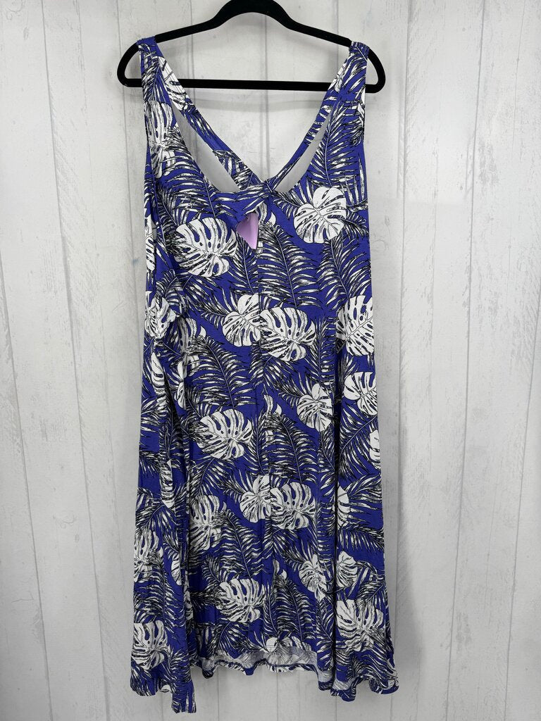 5X leaf print sundress
