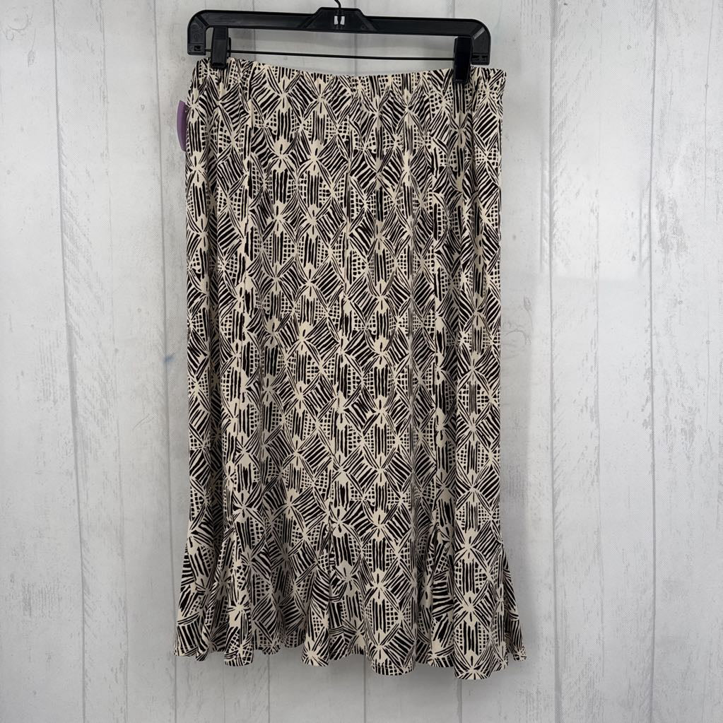L printed flounce skirt