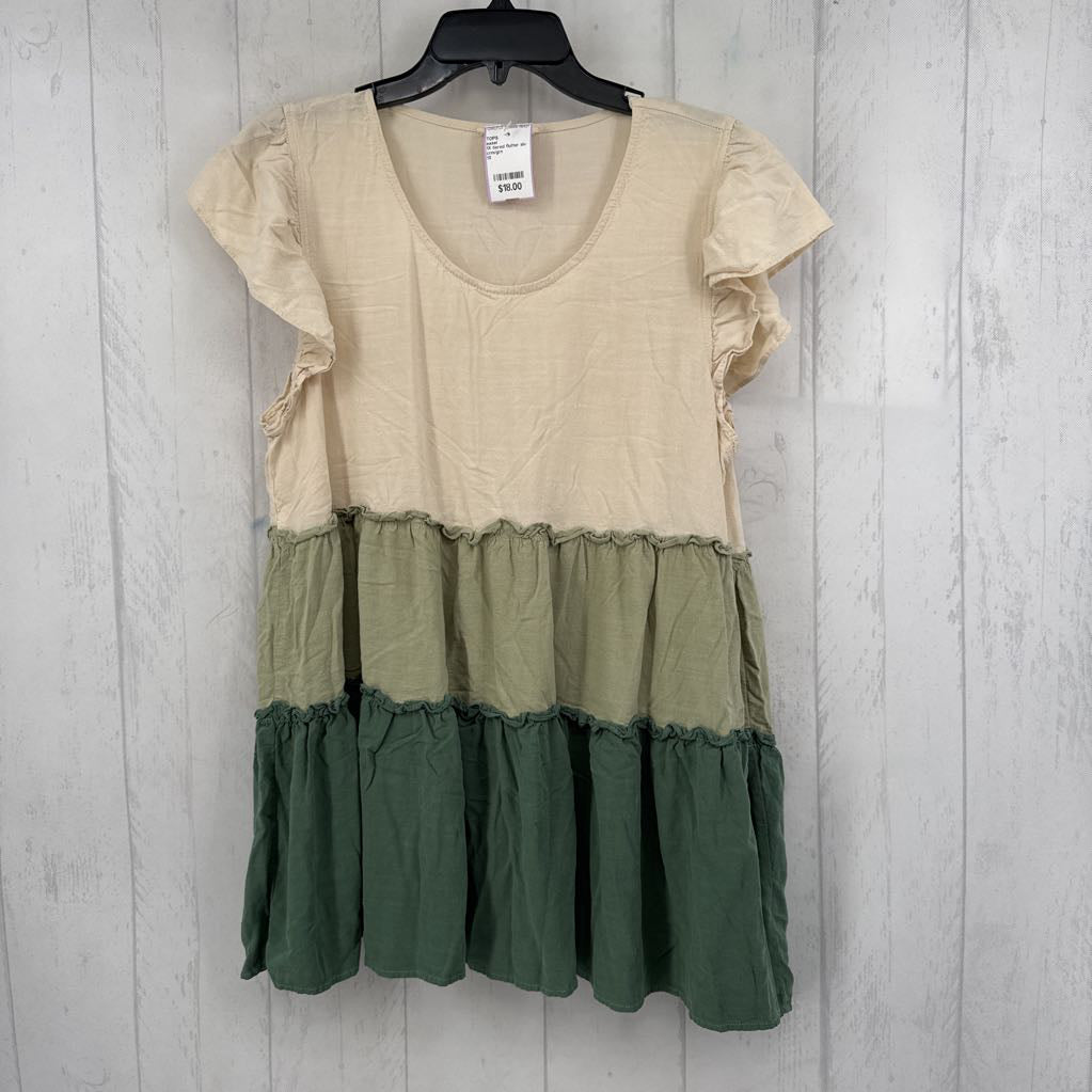 1X tiered flutter slv top